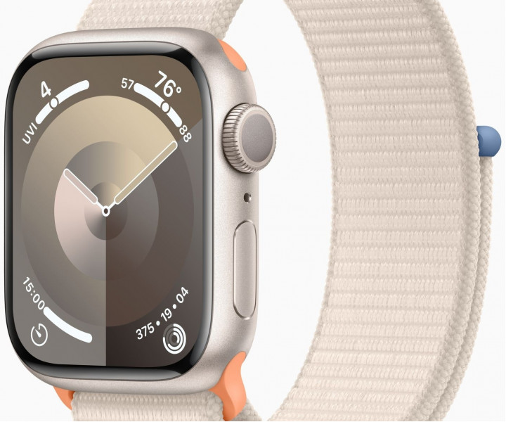 Apple Watch Series 9 GPS 41mm Starlight Aluminum Case with Starlight Sport Loop (MR8V3)